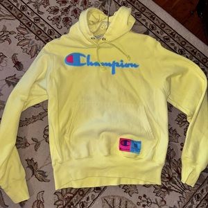 Yellow woman’s champion hoodie